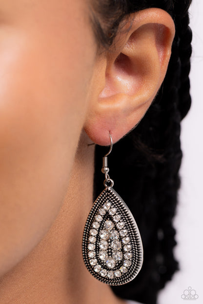 Interstellar Idol - White - Paparazzi Earrings