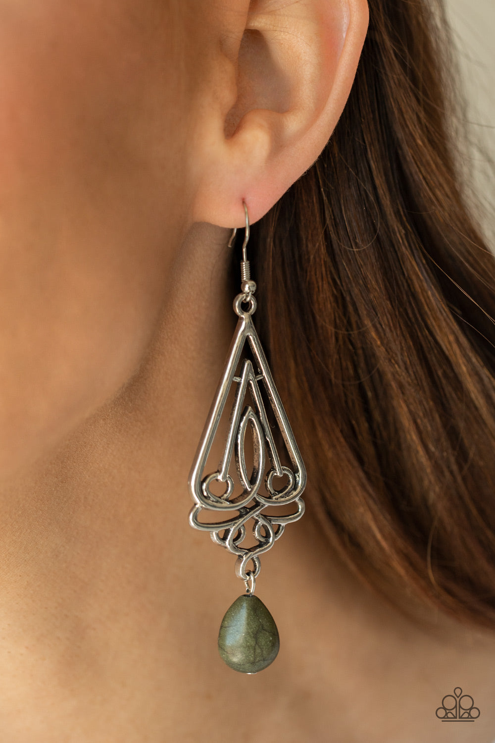 Transcendent Trendsetter - Green - Paparazzi Earrings