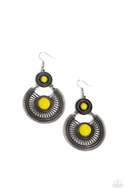 A Wild Bunch - Yellow - Paparazzi Earrings