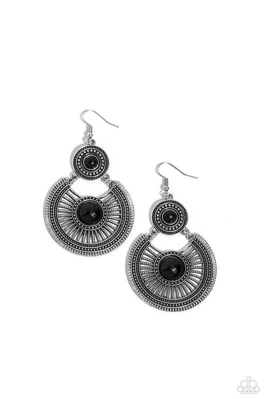 A Wild Bunch - Black - Paparazzi Earrings