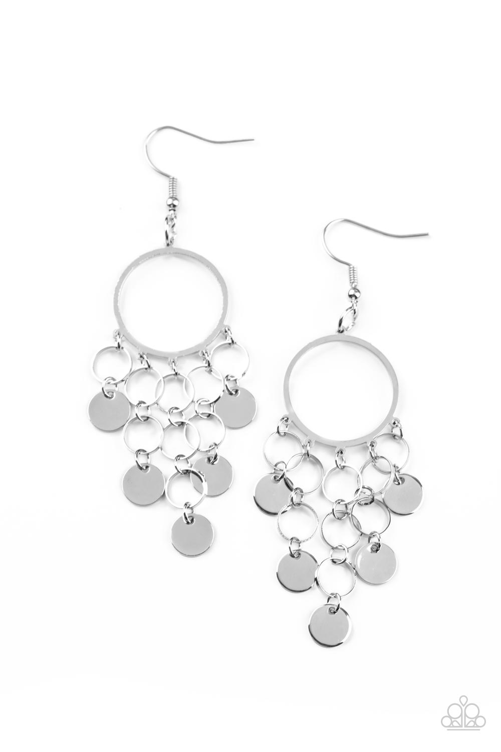 Cyber Chime - Silver - Paparazzi Earrings