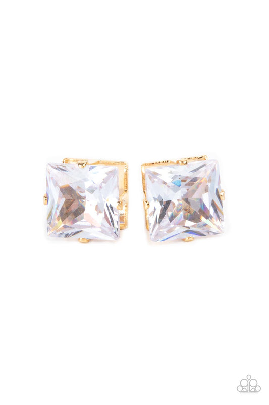 Times Square Timeless - Gold - Paparazzi Earrings