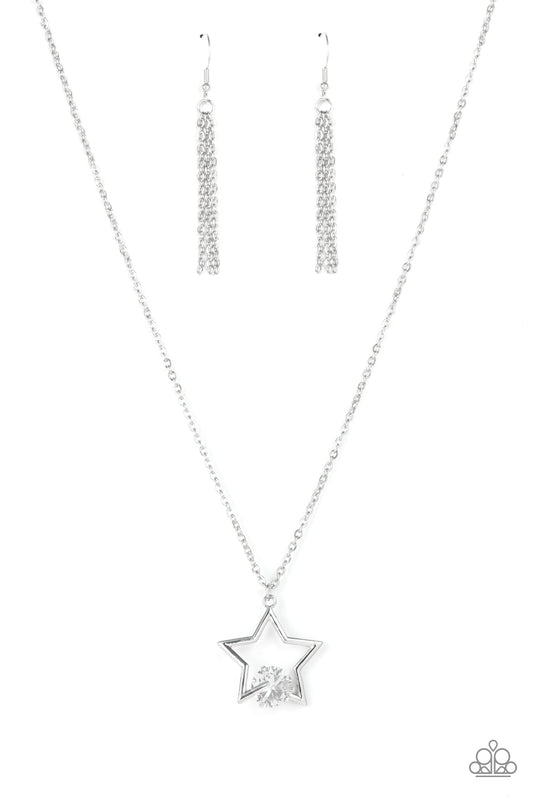 Starry Fireworks - White - Paparazzi Necklace