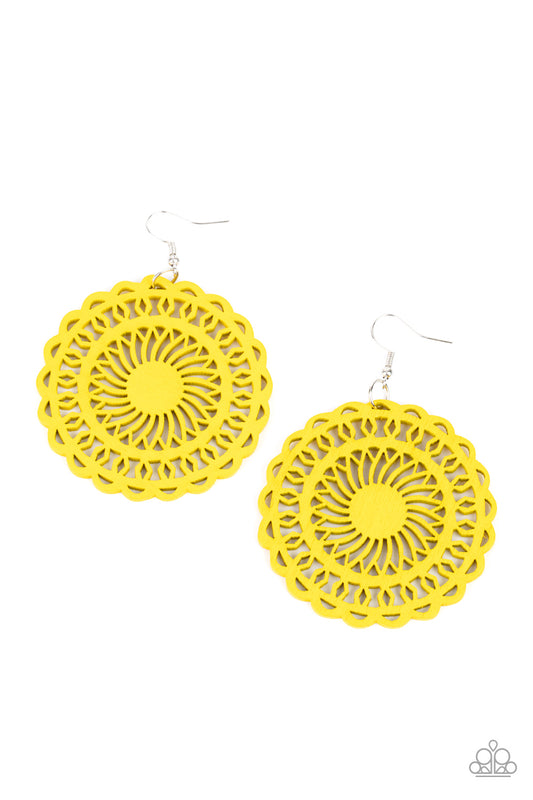 Island Sun - Yellow - Paparazzi Earrings