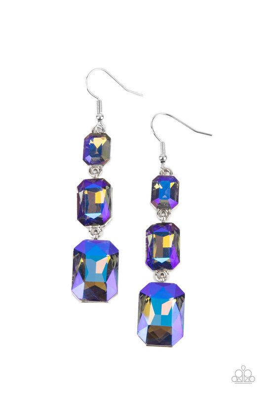 Cosmic Red Carpet - Blue - Paparazzi Earrings