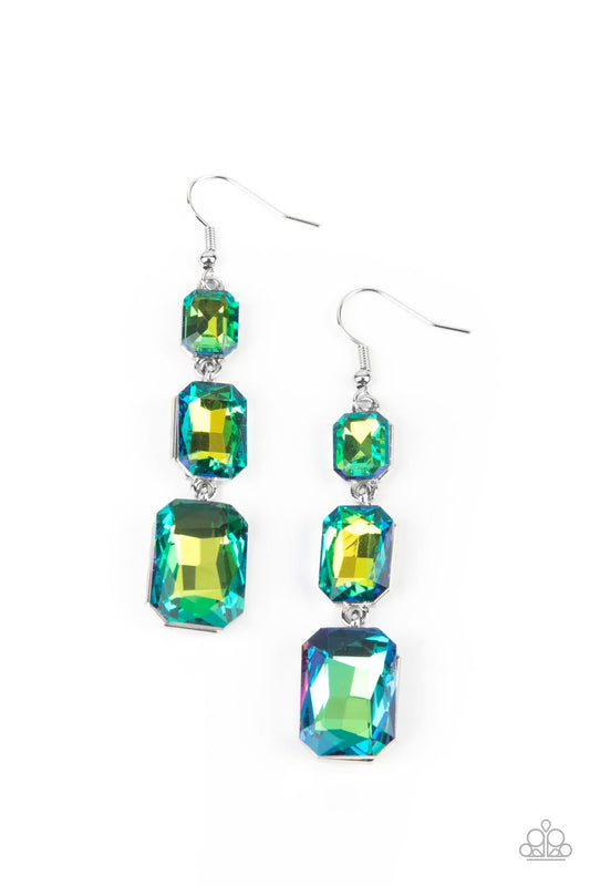 Cosmic Red Carpet - Green - Paparazzi Earrings