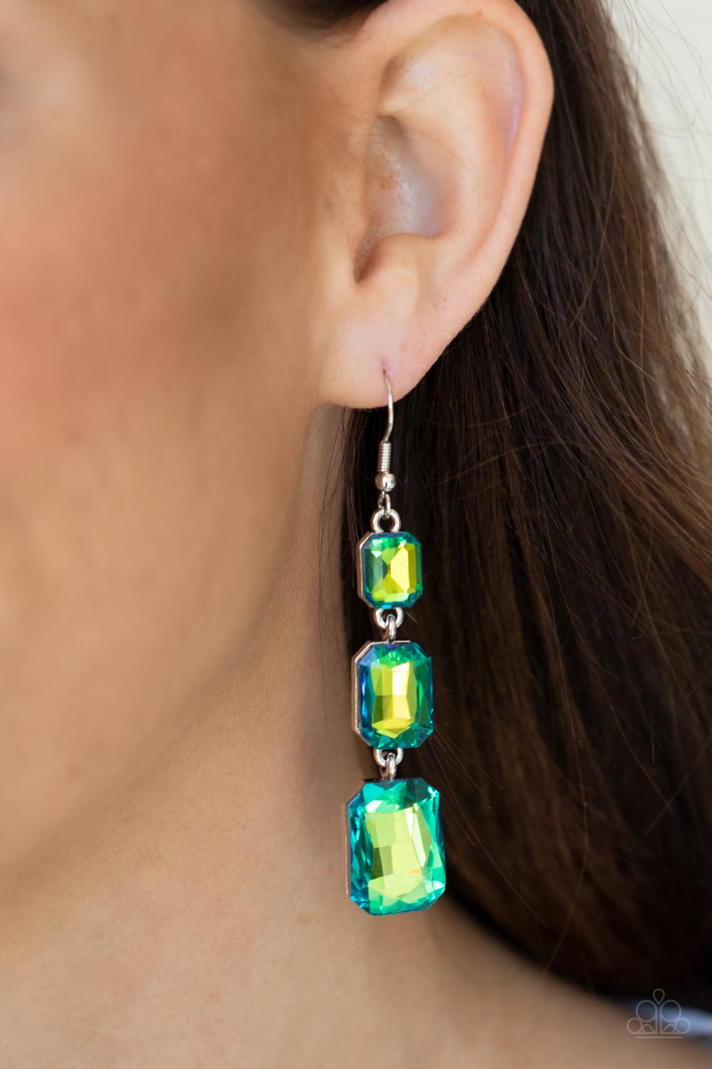 Cosmic Red Carpet - Green - Paparazzi Earrings