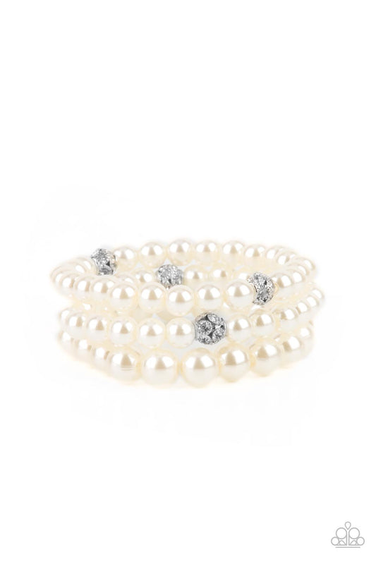 Here Comes The Heiress - White - Paparazzi  Bracelet