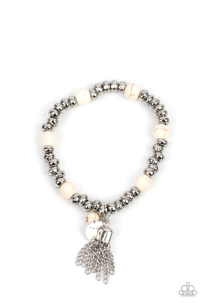 Whimsically Wanderlust - White - Paparazzi Bracelet