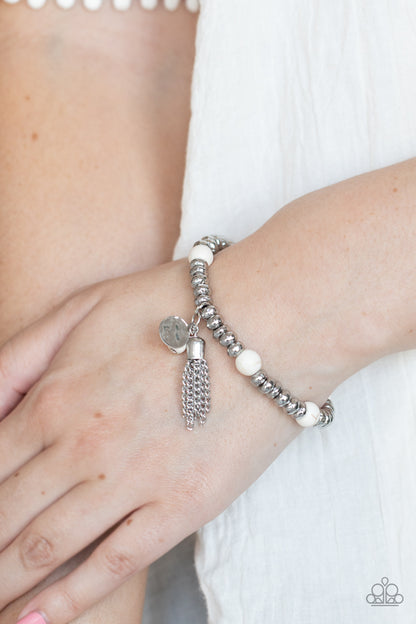 Whimsically Wanderlust - White - Paparazzi Bracelet