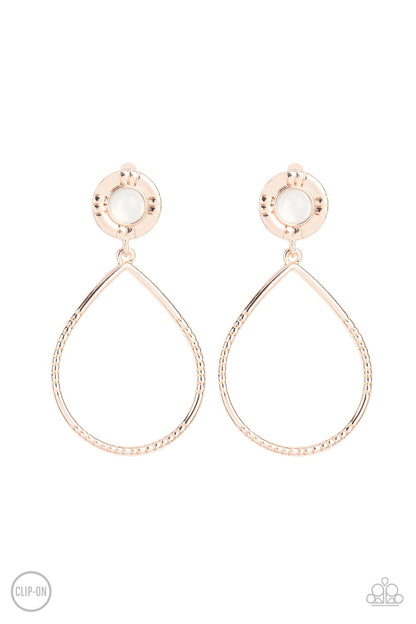Fairytale Finish - Rose Gold - Paparazzi Earrings