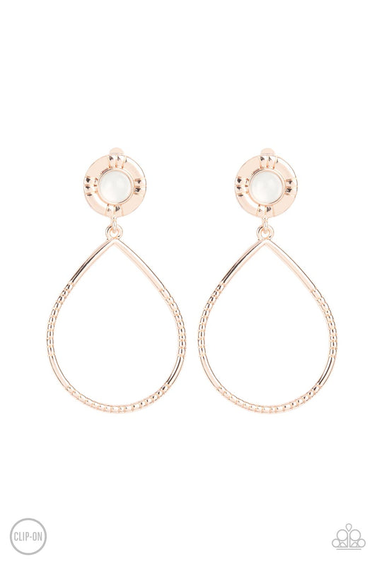 Fairytale Finish - Rose Gold - Paparazzi Earrings