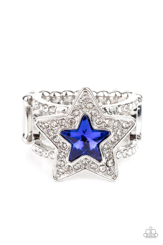 One Nation Under Sparkle - Blue - Paparazzi Ring