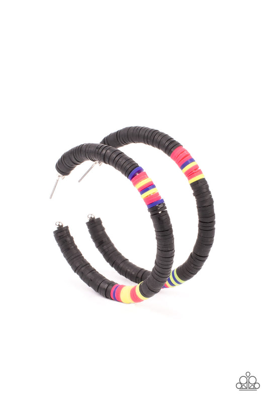 Colorfully Contagious - Black - Paparazzi Earrings