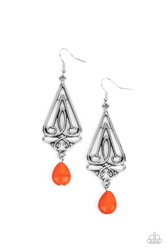 Transcendent Trendsetter - Orange - Paparazzi Earrings