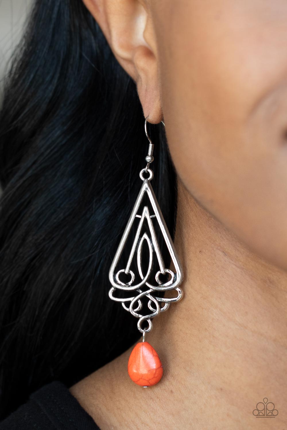 Transcendent Trendsetter - Orange - Paparazzi Earrings