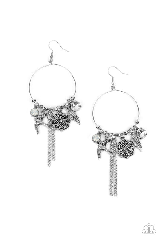 TWEET Dreams - White - Paparazzi Earrings