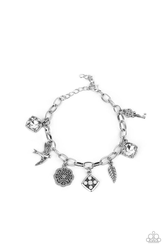 Fancifully Flighty - White - Paparazzi Bracelet