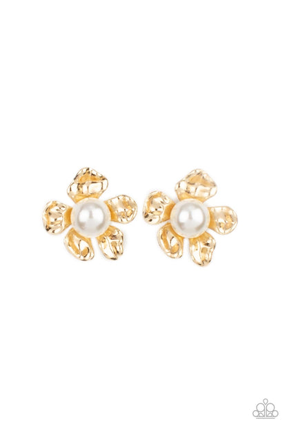 Apple Blossom Pearls - Gold - Paparazzi Earrings