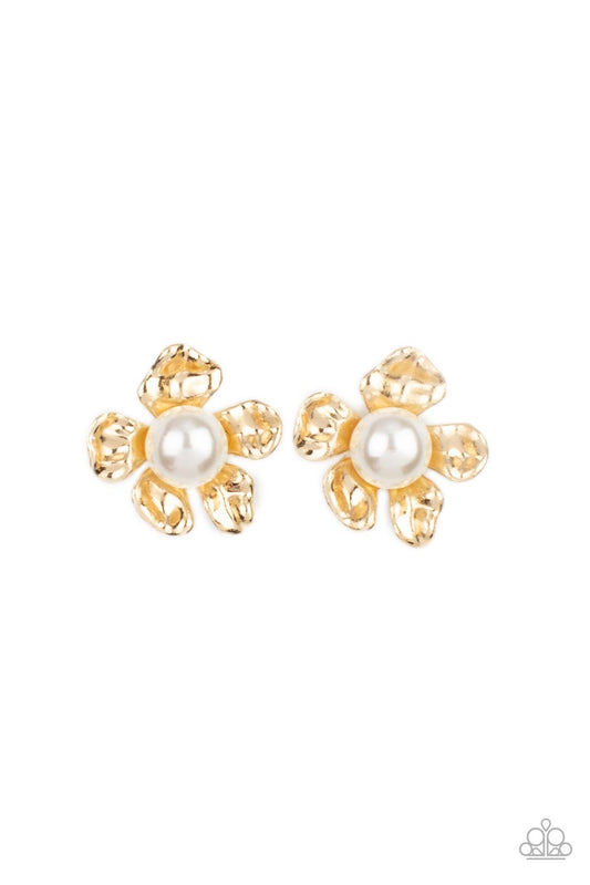 Apple Blossom Pearls - Gold - Paparazzi Earrings