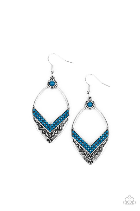 Indigenous Intentions - Blue - Paparazzi Earrings