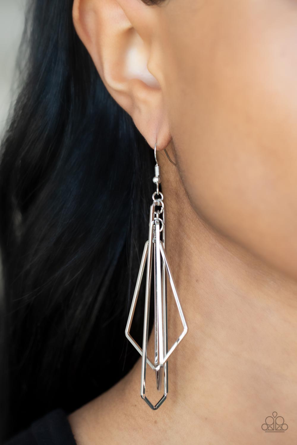 Shape Shifting Shimmer - Silver -Paparazzi Earrings