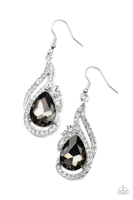 Dancefloor Diva - Silver - Paparazzi Earrings