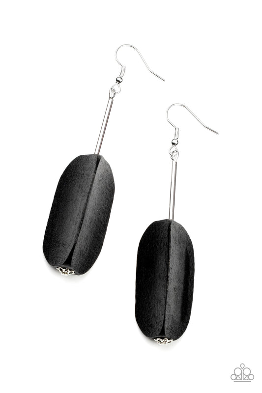 Tamarack Trail - Black - Paparazzi Earrings