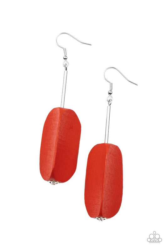 Tamarack Trail - Red - Paparazzi Earrings