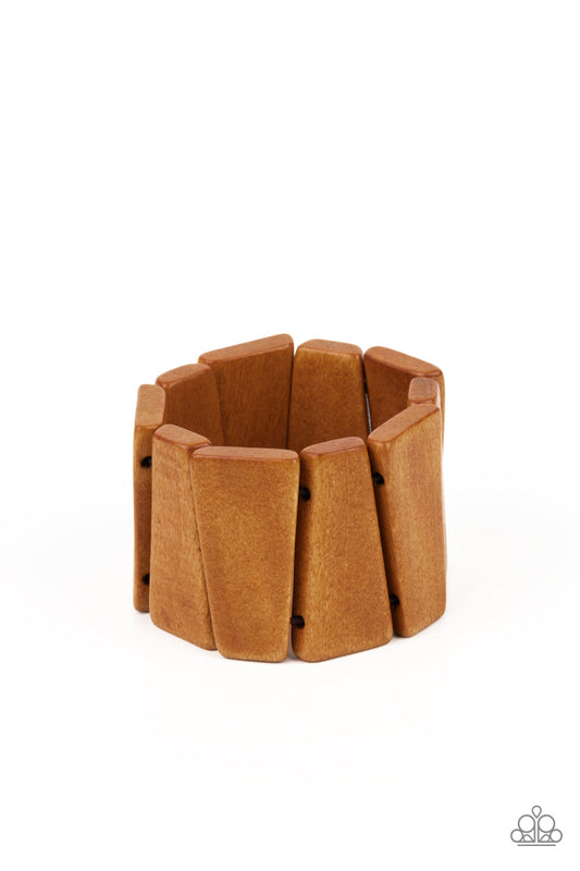 Barbados Backdrop - Brown - Paparazzi Wood Bracelet