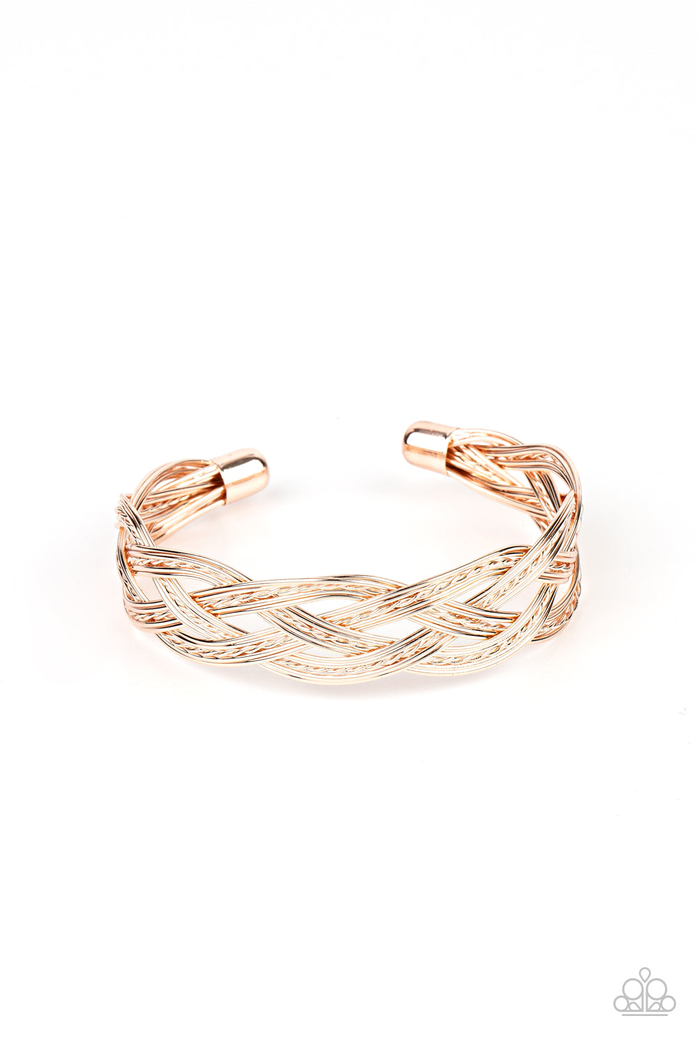 Get Your Wires Crossed - Rose Gold - Paparazzi Bracelet