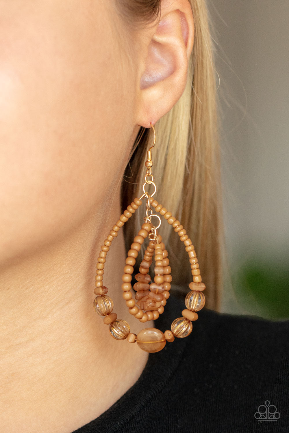 Prana Party - Brown - Paparazzi Earrings