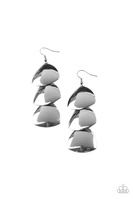 Modishly Metallic - Black - Paparazzi Earrings