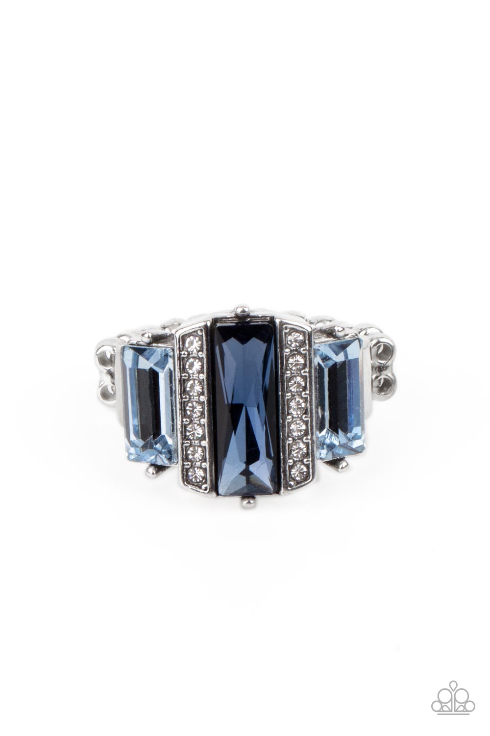 A GLITZY Verdict - Blue - Paparazzi Ring - Paparazzi Ring