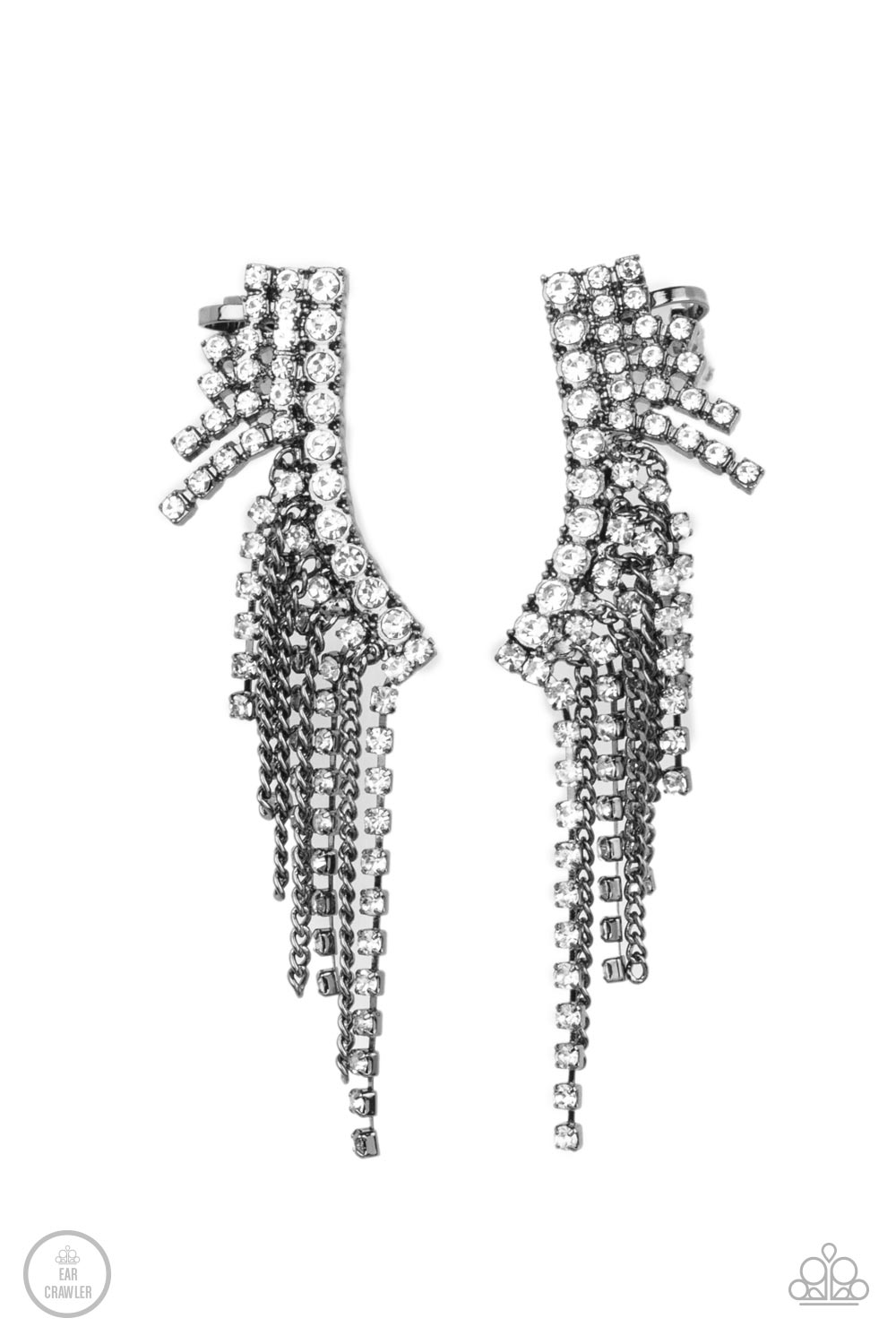 Thunderstruck Sparkle - Black - Paparazzi Ear Crawlers Earrings