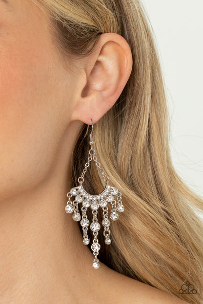 Commanding Candescence - White - Paparazzi Earrings