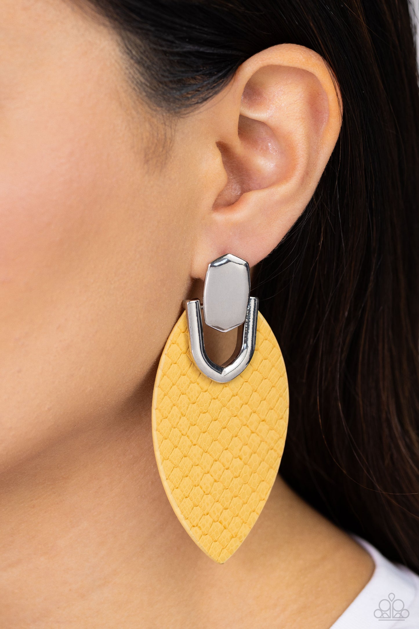 Wildly Workable - Yellow - Paparazzi Earrings