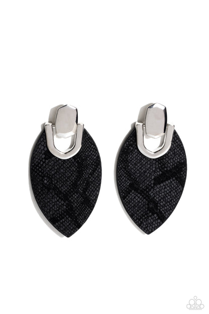 Wildly Workable - Black - Paparazzi Earrings