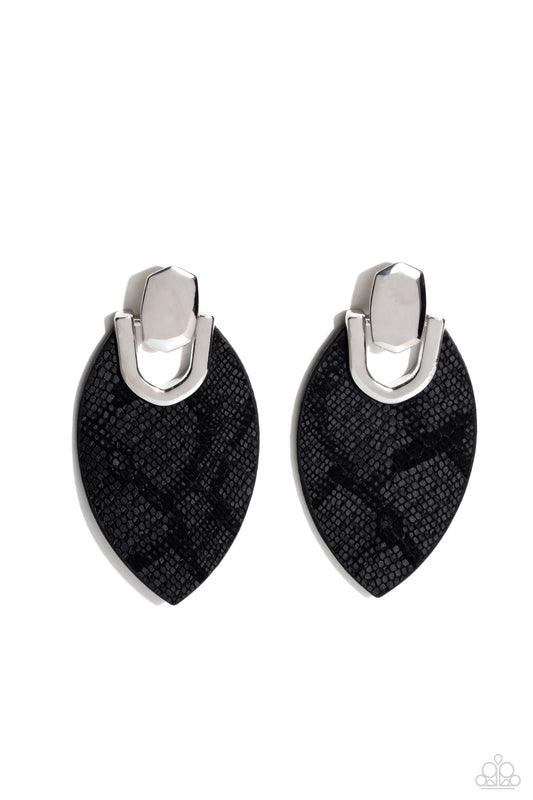 Wildly Workable - Black - Paparazzi Earrings