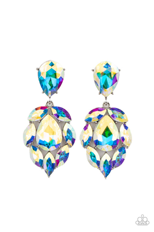 Galactic Go-Getter - Multi - Paparazzi Earrings (Iridescent)