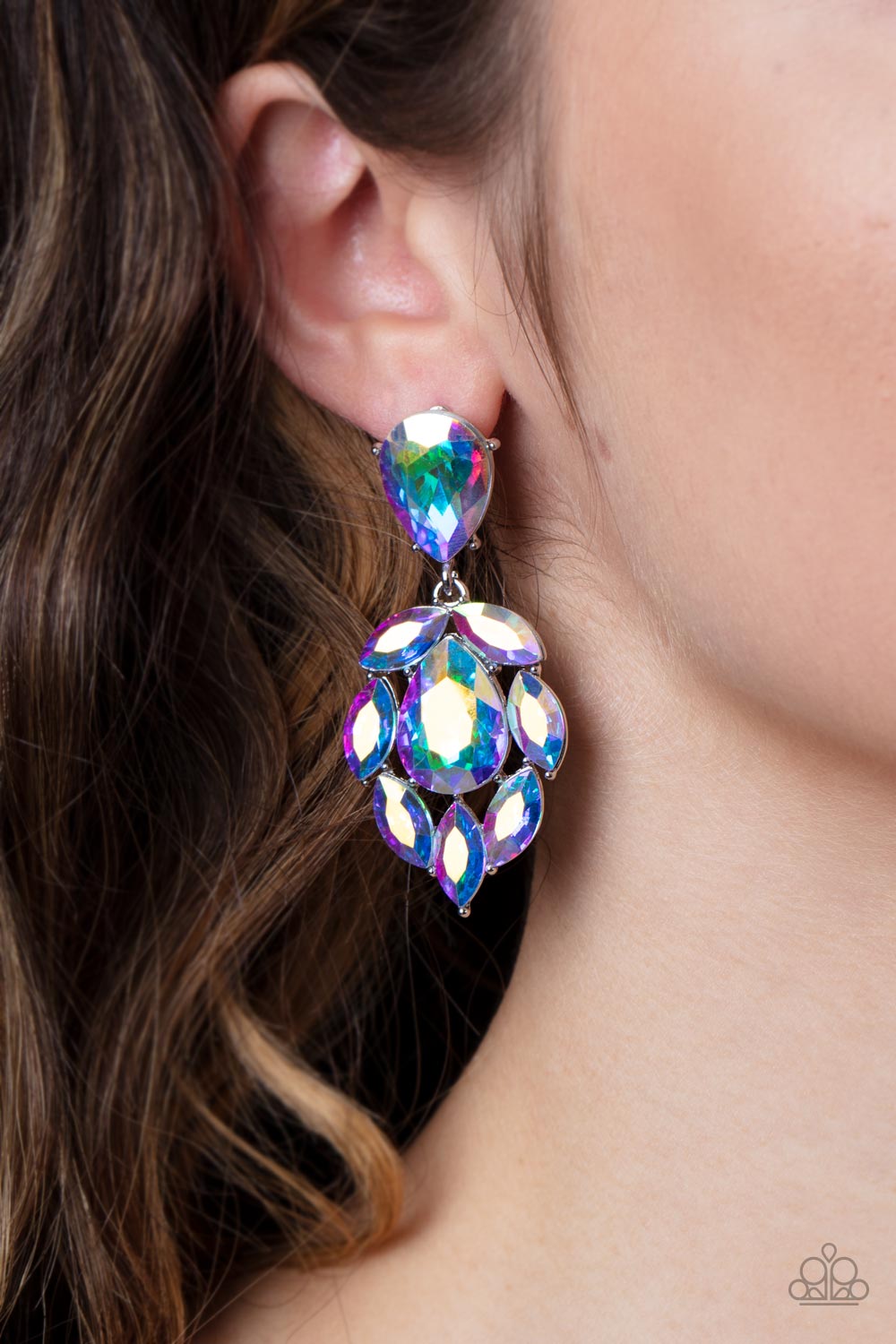 Galactic Go-Getter - Multi - Paparazzi Earrings (Iridescent)