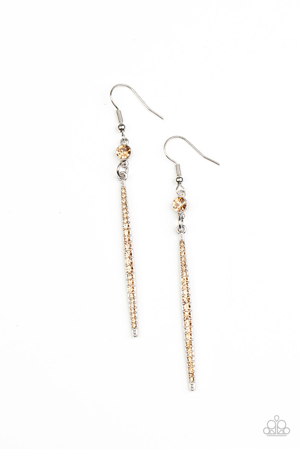 Skyscraping Shimmer - Brown - Paparazzi Earrings