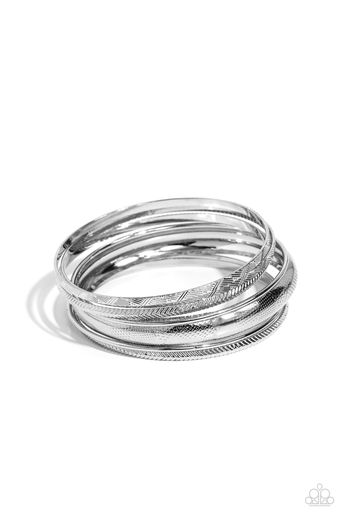 Stackable Stunner - Silver - Paparazzi Bangles