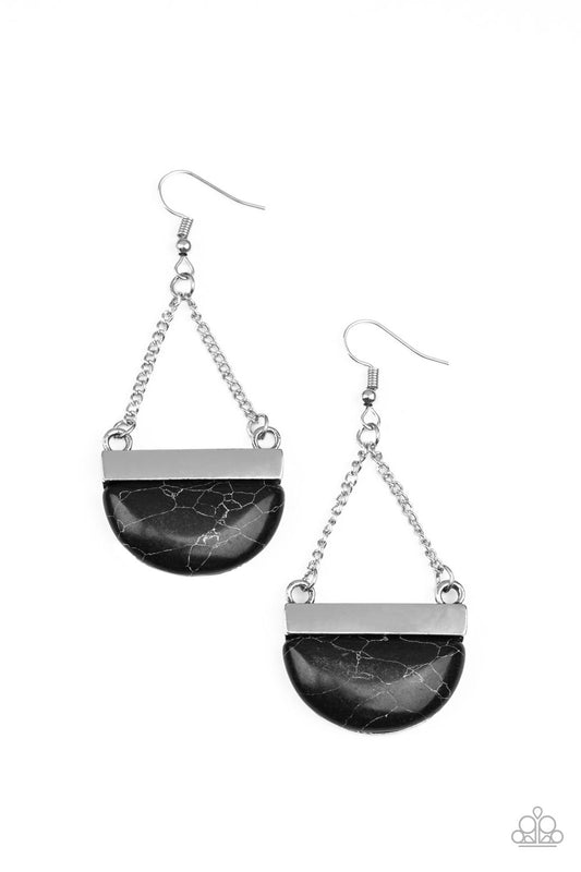 Mesa Mezzanine - Black - Paparazzi Earrings