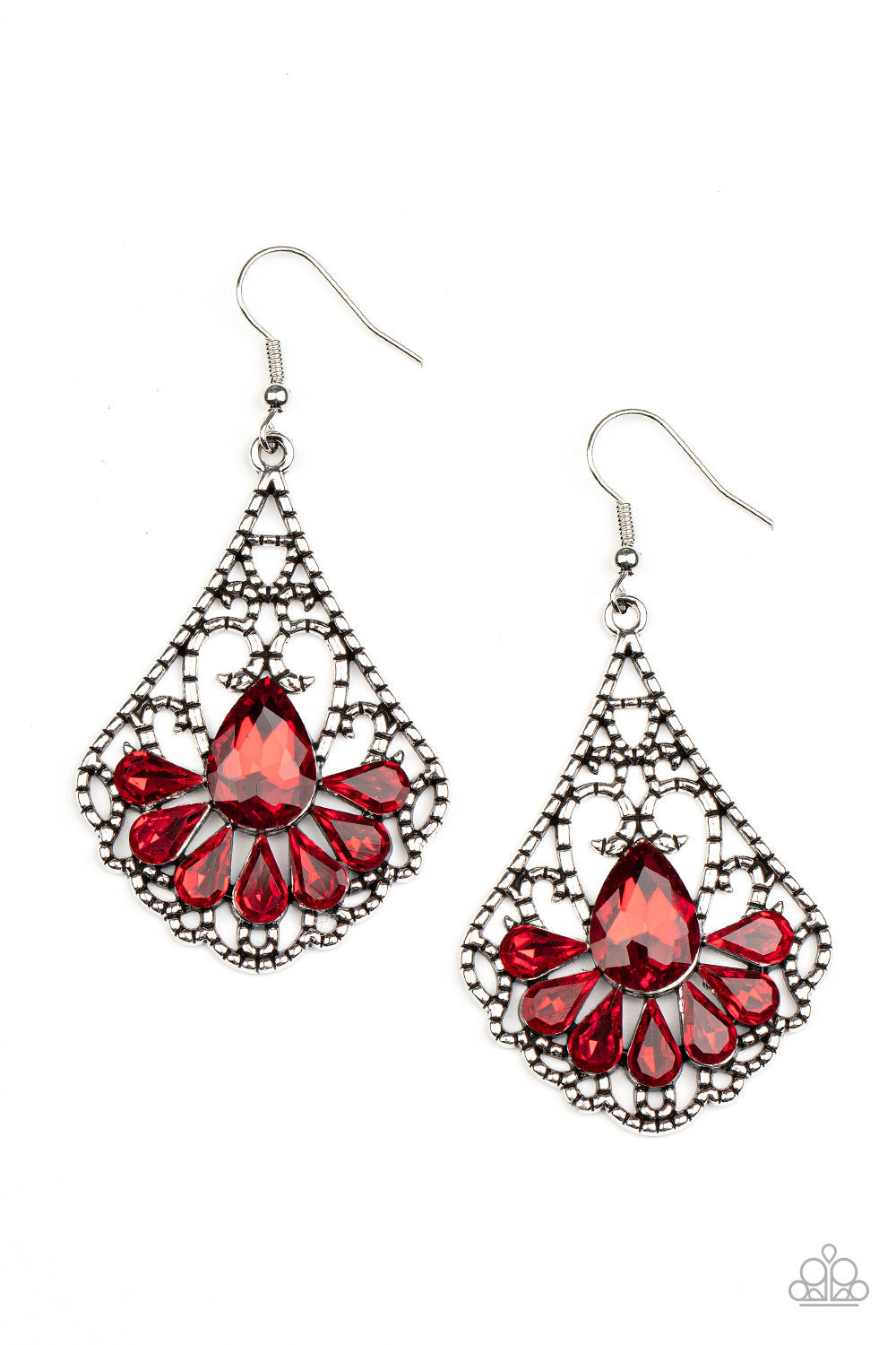 Exemplary Elegance - Red - Necklace Earrings