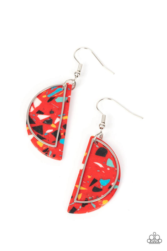 Flashdance Fashionista - Red - Paparazzi Earrings