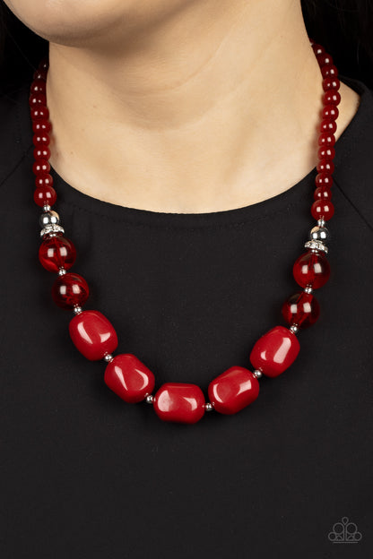Ten Out of TENACIOUS - Red - Paparazzi Necklace