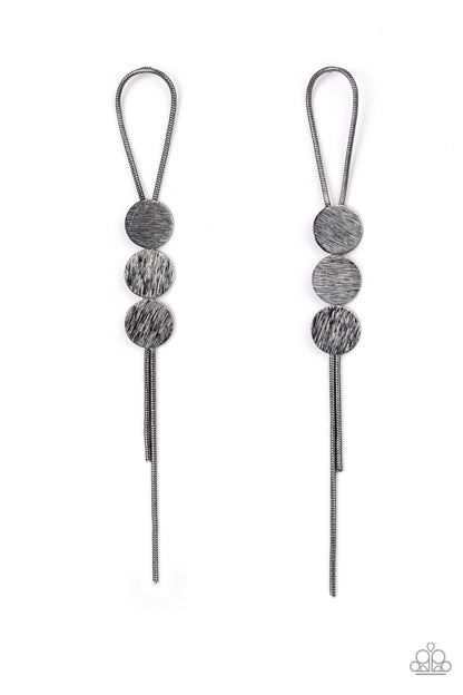 Bolo Beam - Black - Paparazzi Earrings