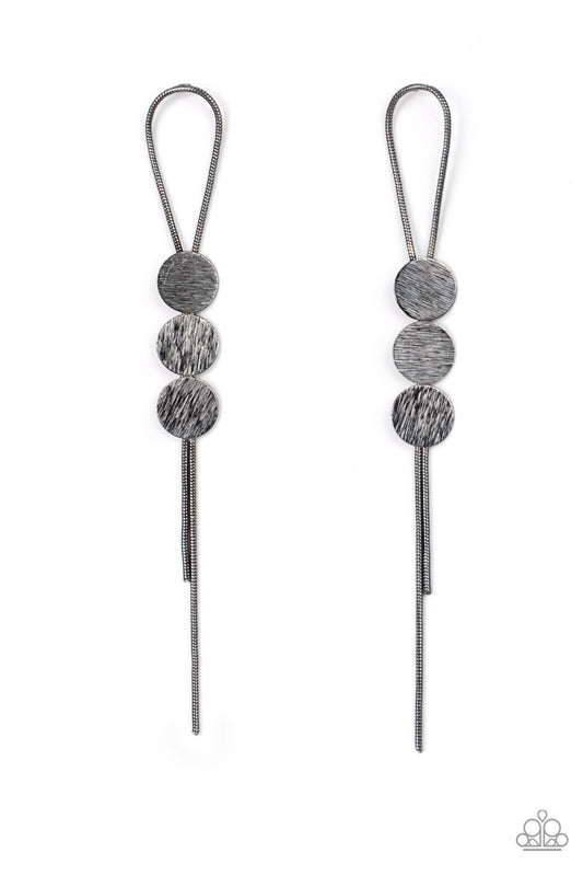 Bolo Beam - Black - Paparazzi Earrings