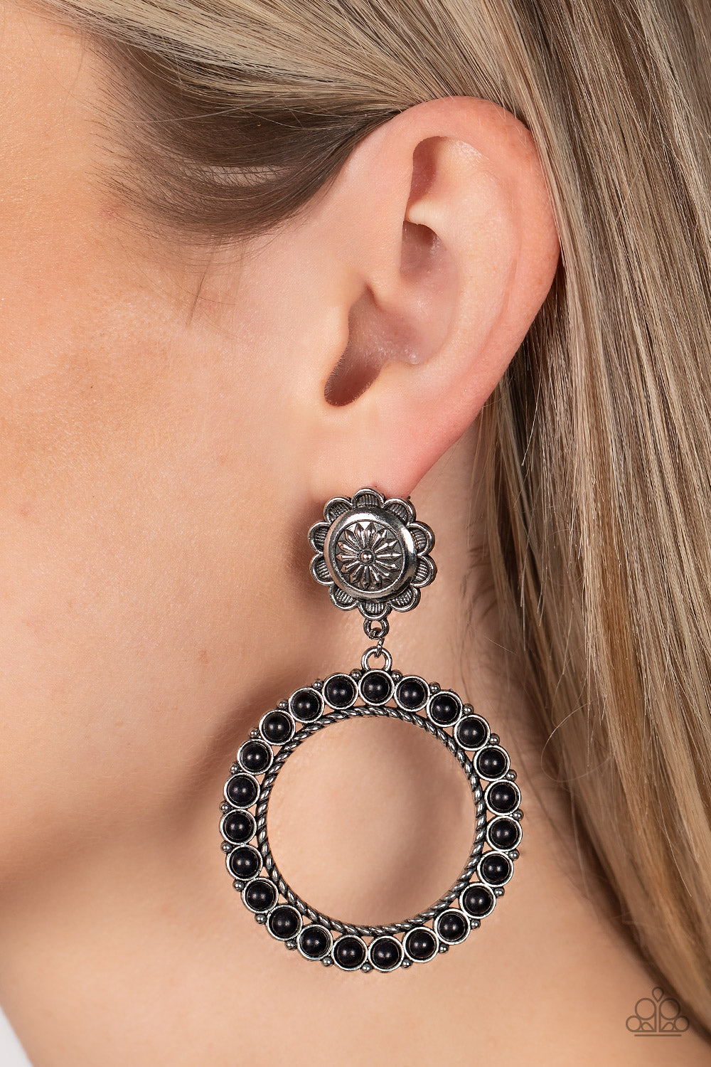 Playfully Prairie - Black - Paparazzi Earrings